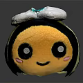 Cute Plush Bee Toy With Yellow Black Stripes And White Cloud Decoration