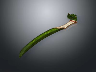 Unique Green Blade Decorative Weapon With Ornate Hilt And Elegant Design 3d model