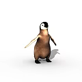 Adorable Brown And White Penguin Standing With Outstretched Wings On White Background