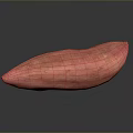 Pink Sweet Potato With Textured Surface Displayed On Black Background And Reflection