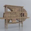 Traditional Agricultural Equipment With Classic Wooden Wheel And Frame Structure