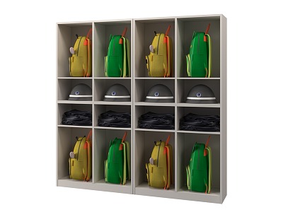 Shelf Display Cabinet Clothes Bag Cabinet Police Cap Police Uniform Clothing Bag Backpack Storage Cabinet Display Rack Iron Cabinet 3d model