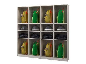 Shelf Display Cabinet Clothes Bag Cabinet Police Cap Police Uniform Clothing Bag Backpack Storage Cabinet Display Rack Iron Cabinet 3d model