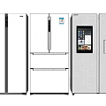 Modern Stainless Steel Refrigerators With Side By Side French Door And Water Dispenser Features