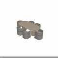 Modern Table And Chair Set With Oval Wooden Table And Beige Minimalist Chairs