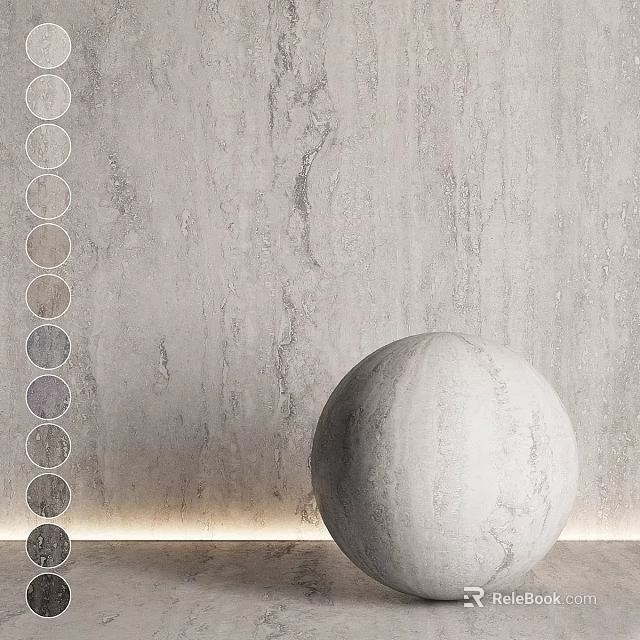 Gray Marble Textured Sphere Component With Color Swatch Options 3d model 