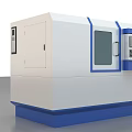 Industrial Equipment With White Body Blue Frame Transparent Observation Window Control Panel And Indicator Lights