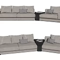 Light Gray L Shaped Sectional Sofa With Multiple Cushions And Modern Design 3d model