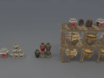 Chinese wine altar 3d model