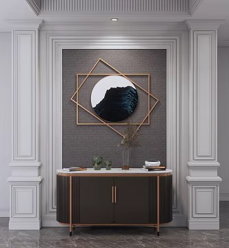 Modern Side Cabinet Side Cabinet Decorative Combination 3d model