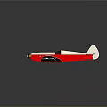 Shiny Red and White Model Airplane With White Wings Tail and Green Propeller