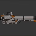 Modern Metallic Rocket Launcher With Orange Black Details And Mechanical Parts