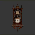 Clock Wall Clock Retro Clock Retro Clock Large Clock Pendulum Furnishings 3d model