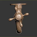 Vintage Copper Faucet With Classic Handles And Shiny Polished Surface