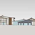 Traditional Chinese Roof Commercial Complex Featuring Glass Curtain Walls And Modern Design Elements