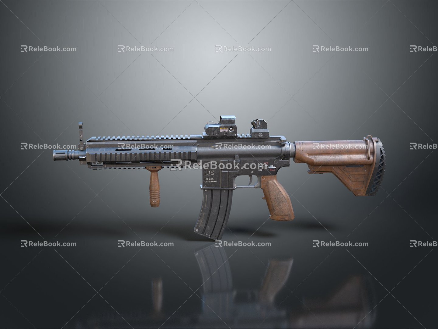 modern rifle semi-automatic rifle combat rifle battle rifle 3d model