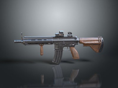 modern rifle semi-automatic rifle combat rifle battle rifle 3d model