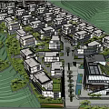 Residential Community Layout With Buildings Roads And Green Spaces