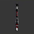 Stylish Red And Black Tactical Gun With Modern Graphic Patterns And Sleek Design On Barrel Grip