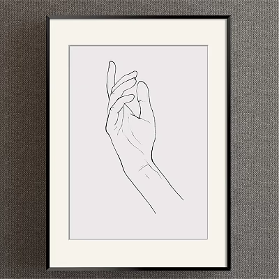 Modern decorative painting simple gray figure hand 3d model