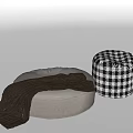 Modern Sofa Stool Lazy Sofa Round Sofa Blanket Stool Shoe Stool Pedal 3d model