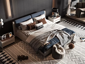 Style Commodity Bed 3d model