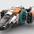 LEGO toy blocks sci-fighter futuristic aircraft sci-fi aircraft 3d model