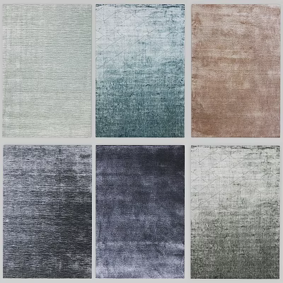 Square Rugs With Various Gradient Colors And Textured Design Styles 3d model