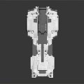 White Futuristic Sci Fi Spaceship 3D Model With Complex Structure And Engine Details 3d model