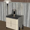 Table lamp combination table lamp bedside table 3d model