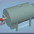 Industrial Cylindrical Tank Equipment With Support Legs Control Box And Orange Component