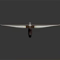 Classic Crossbow Design Featuring Silver Metal Frame And Carved Wooden Grip