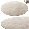 Light Beige Round Rug With Soft Plush Texture For Modern Home Decor