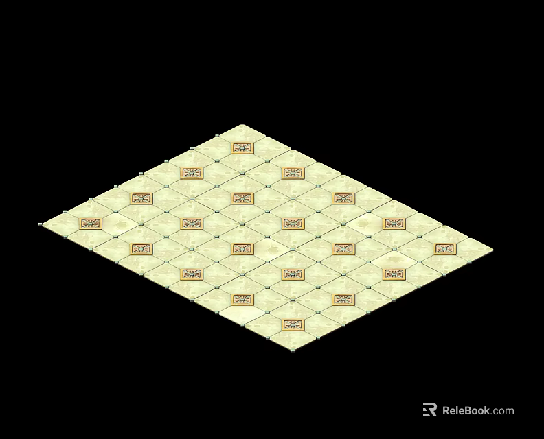 Light Yellow Wooden Floor With Dark Square Patterns And Elegant Design 3d model 