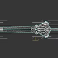 Black And Red Decorated Sword With Sharp Blade And Unique Hilt Design 3d model