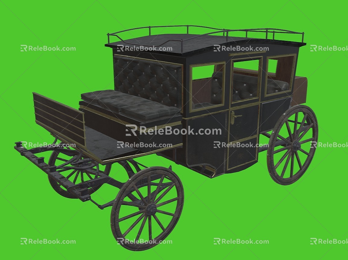 Carriage Ragcar Box Car Old Shanghai 3d model