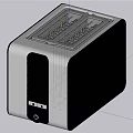 Two Slice Toaster Daily Use Kitchen Appliance With Modern Black White Design And Control Panel