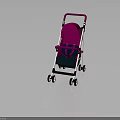 Lightweight Pink Baby Stroller with Foldable Design and Smooth Rolling Wheels