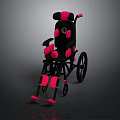 Stylish Black And Pink Wheelchair With Padded Seat Armrests And Wheels