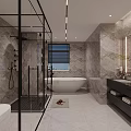 Modern Hotel Guest Room With Large Windows City View Comfortable Bed Sofa And Coffee Table