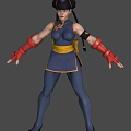 3D Martial Arts Character With Blue Outfit Red Gloves And Yellow Belt