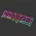 Red Mesh Covered Gray Metal Frame Support Platform With Sturdy Design
