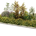 Modern shrub flower bed 3d model