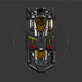 Modern 3D Vehicle Interior With Yellow Seats Control Panel And Handrails