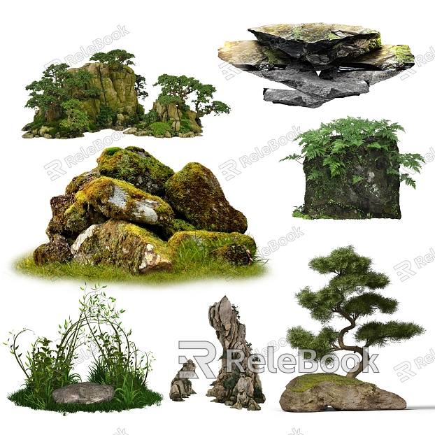 Landscape Stone Plants model