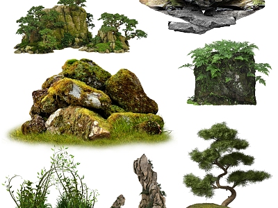 Landscape Stone Plants model