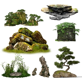 Landscape Stone Plants 3d model