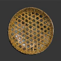 Handwoven Bamboo Storage Basket With Circular Shape And Hollow Patterns 3d model