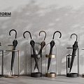 Stylish Poliform Umbrella Stands With Modern Metal Frames And Hanging Umbrellas