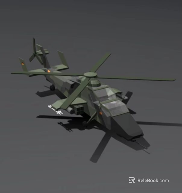 3D Military Helicopter Model With Camouflage Paint Rotor And Fuselage Design 3d model 